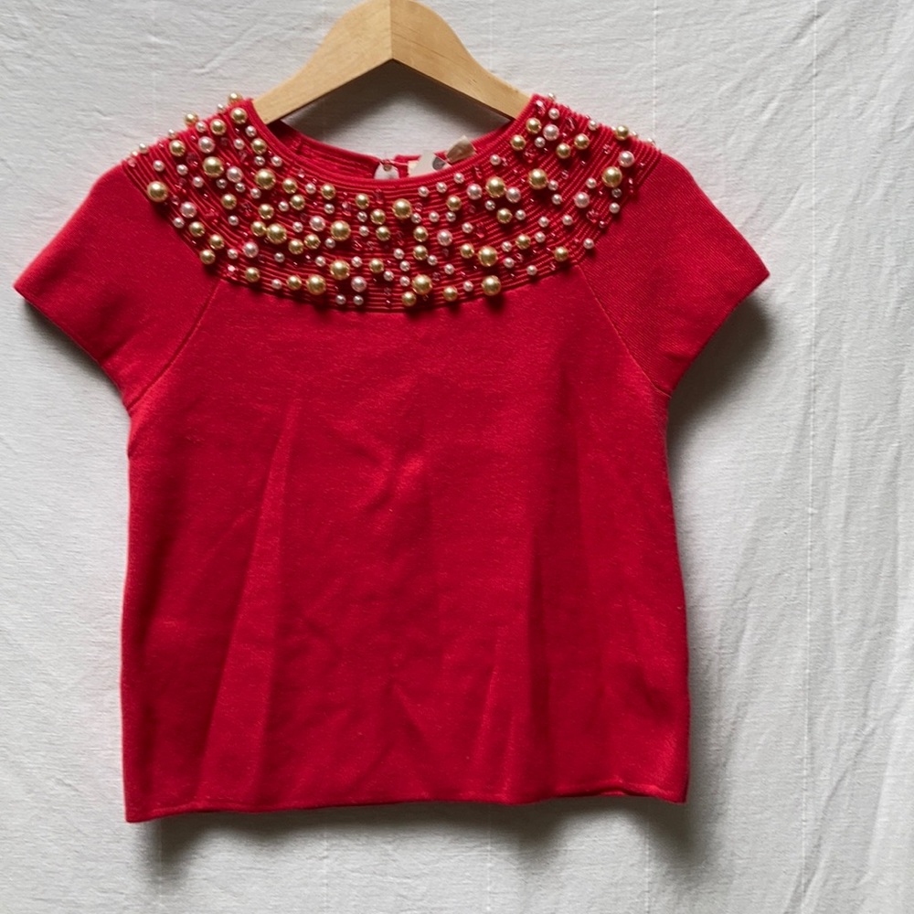 Moth for Anthropologie Beaded Sweater